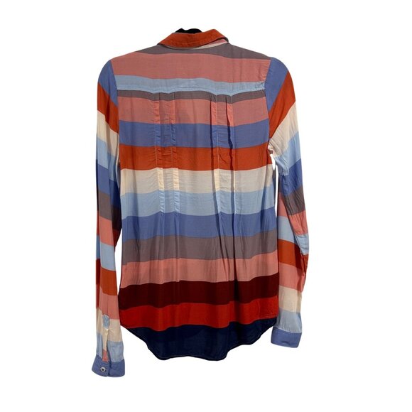 Anthropologie Maeve Wynwood Striped Buttondown Blouse Size 4 - Picture 6 of 8
